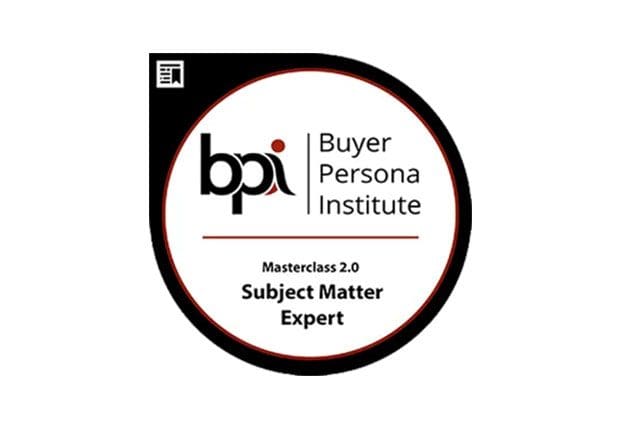 A badge that says " bpi subject matter expert ".